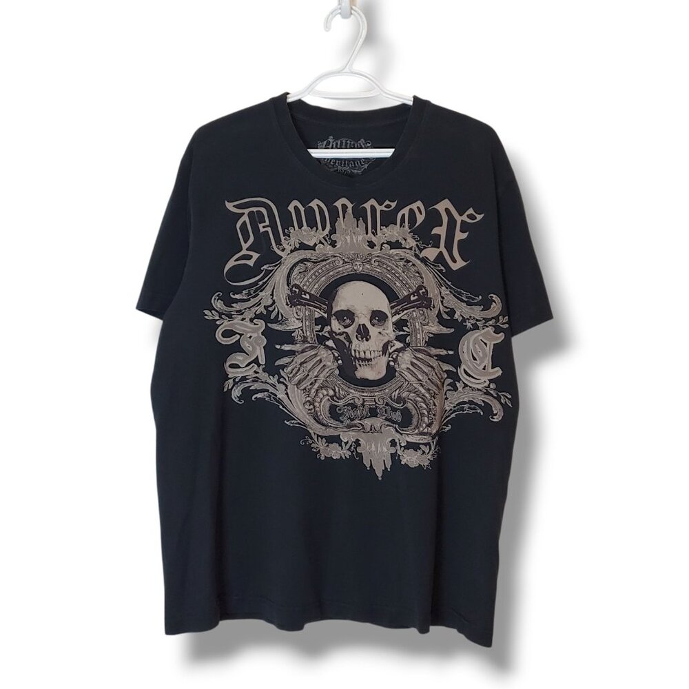 Y2K Avirex Skull Graphic Shirt Black Size XL